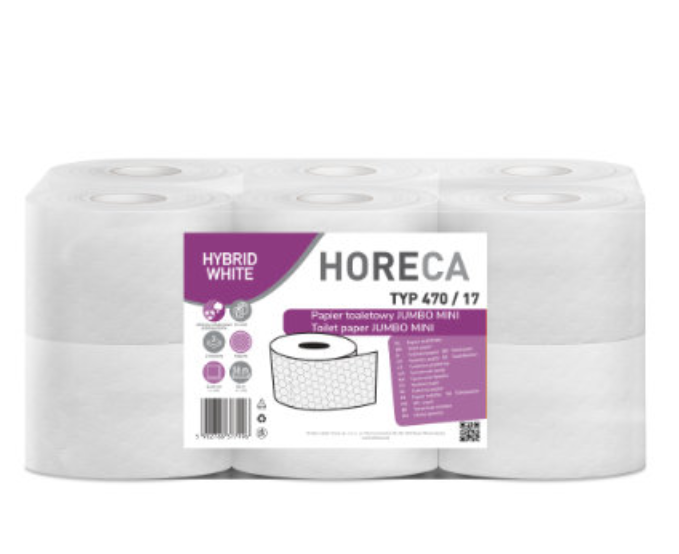Papier toaletowy JUMBO HORECA HYBRID WHITE TYP 470/16 12 rolek 50m